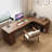 Nut-brown L-Shaped Solid Wood desks-107466482-107466484