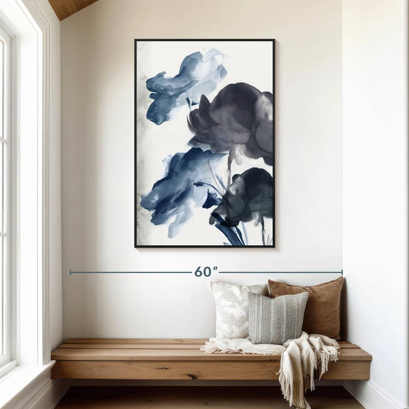 Azura Bouquet I, 31 po x 46 po, Cadre flottant noir