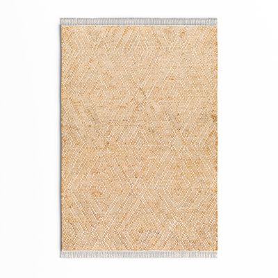 Sal Geometric Flatweave Area Rug in Khaki