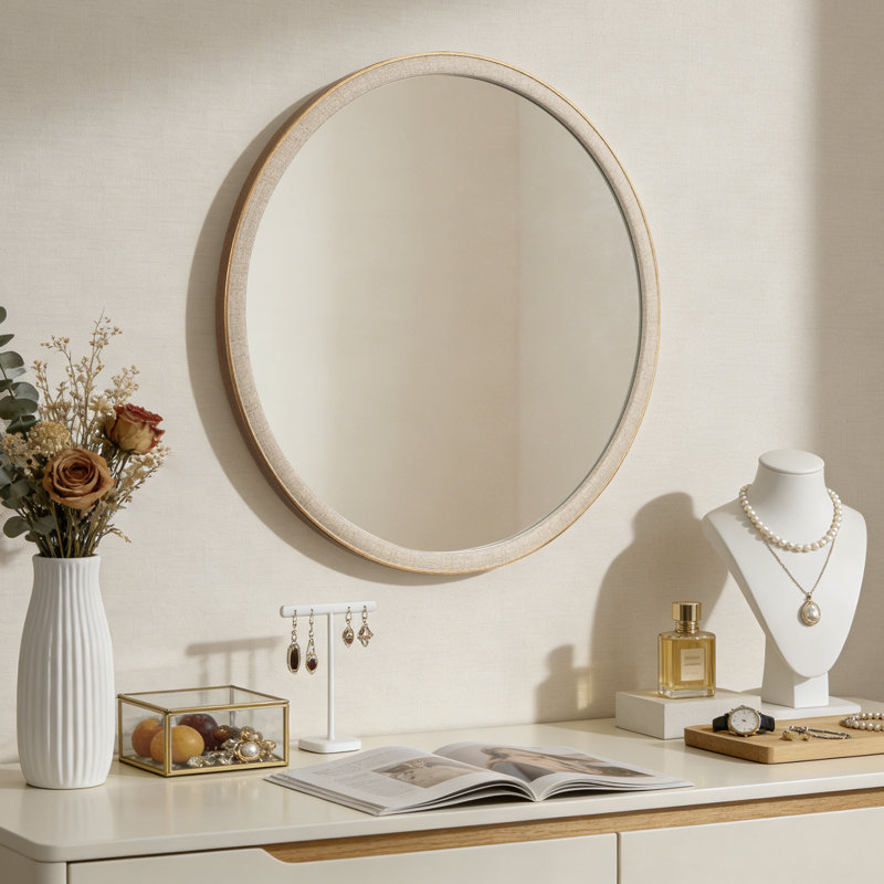 Miroir mural rond, 28 po x 28 po