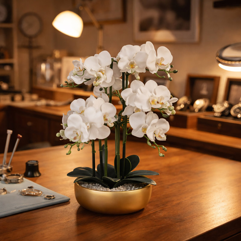 Plant, White, Gold