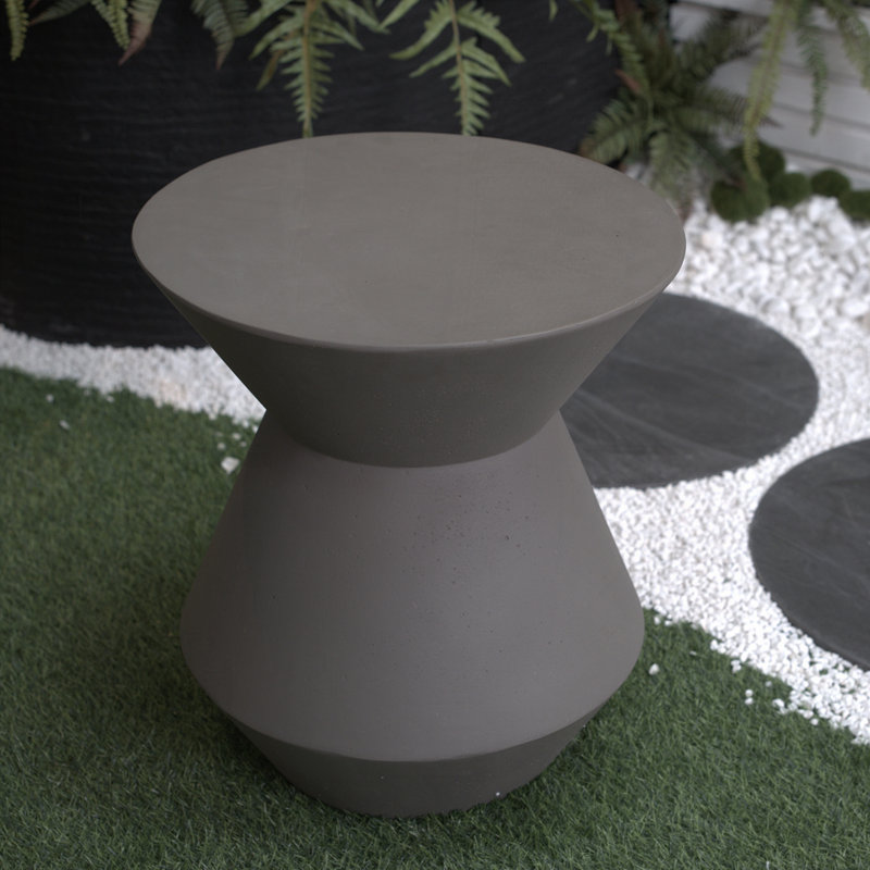 Table d'appoint en marbre 18,1 "pour l'extérieur, Brun / Sable