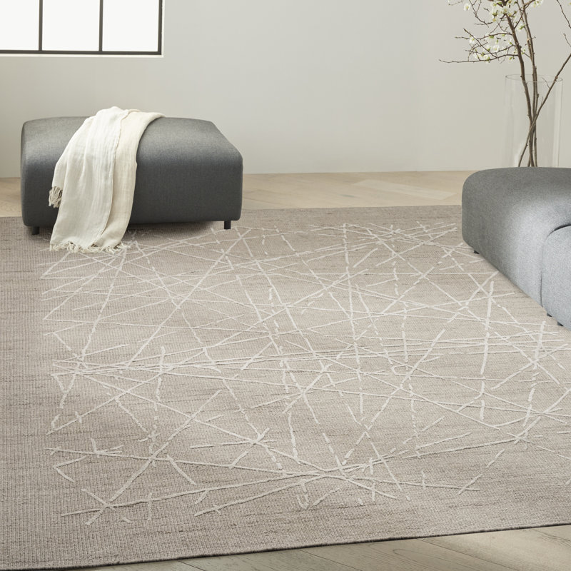 Calvin Klein CK044 Wander 8'6" x 11'6" Taupe Modern Indoor Rug, Taupe, Rectangle 8'6" x 11'6"