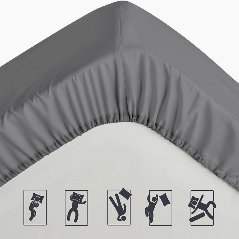 Microfiber Flatweave Fitted Sheet, Double (4'6)