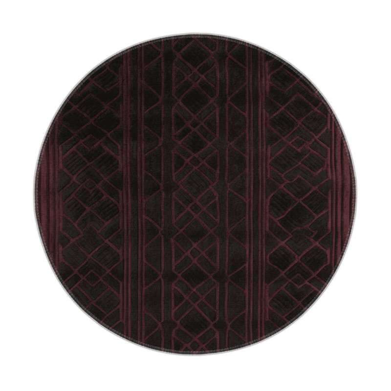 Tapis brun intérieur et extérieur Trellis, Rond 5 pi