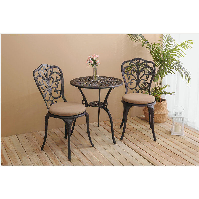 Best seller Products 3-Piece Outdoor Rust-Resistant Cast Aluminum Patio Bistro Set with cushion