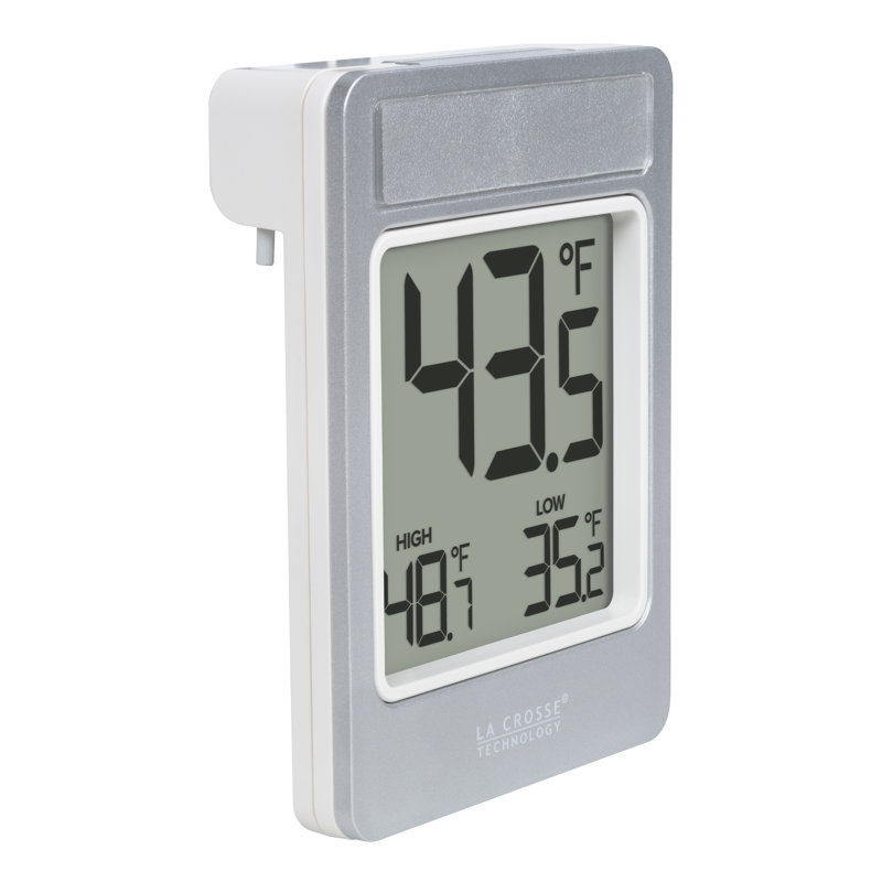 Battery Operated Digital Window Thermometer with Daily Records
