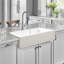 Évier de cuisine en argile réfractaire l 30 po x P 19 po, cuve simple à tablier blanc-135438894