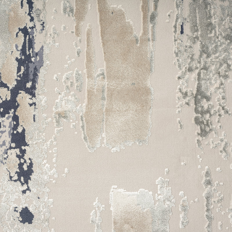 Tapis beige / gris / bleu marine Quinlan Lux, Rectangle de 5 pi x 8 pi