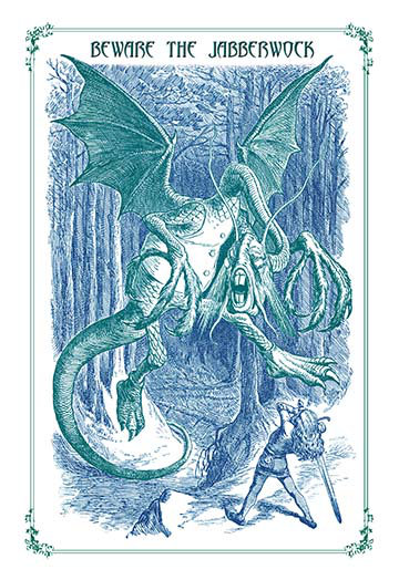 « through the looking glass the look the jabberwock » par john tenniel, reproduction d’art