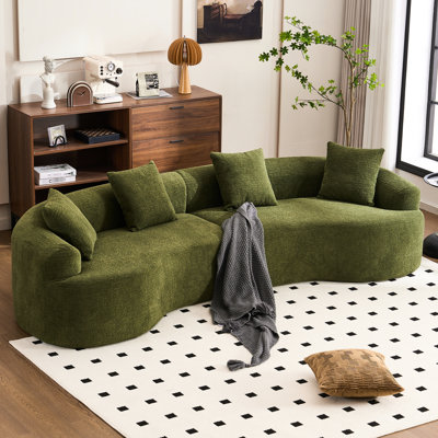 Chenille en tissu, 4 places sans coins, pour salon de détente