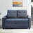 Modern Couch With Pullout Sleeper And Cushion Back 3 In 1 Convertible Bed Charging Interface