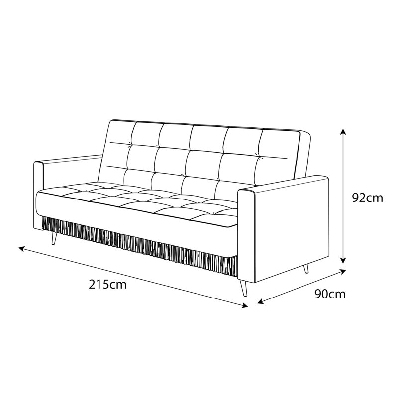 Sellman 3 Seater Velvet Sofa, Green