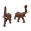 Lucky Thai Elephant Wood 2 Piece Figurine Set
