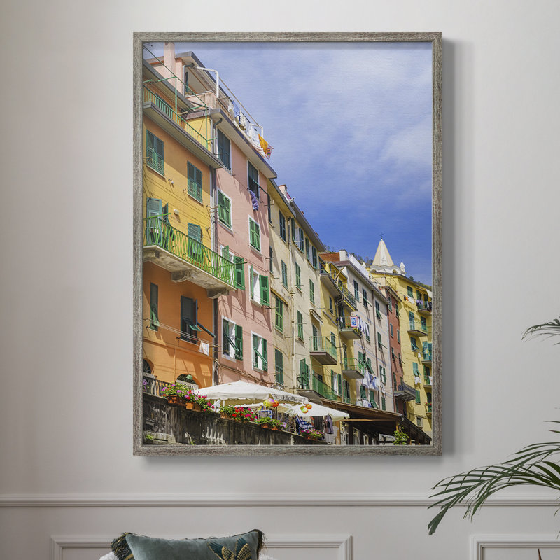 Reproduction encadrée Cinque Terre - bois massif, H 21 po x l 17 po