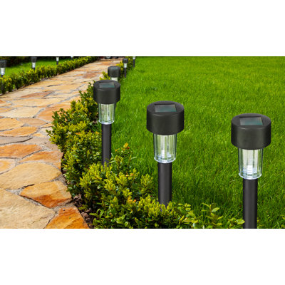 Black Low Voltage Solar Powered Integrated LED Pathway Light