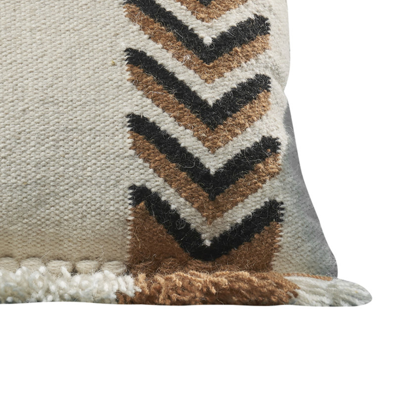 Multicolor Cotton Euro Pillow Cover with Herringbone Design