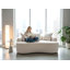Canapé incurvé 65,35 po avec coussins à ressorts ensachés pour siège moelleux, petit espace avec 3 coussins décoratifs, sans assemblage, beige-323807608