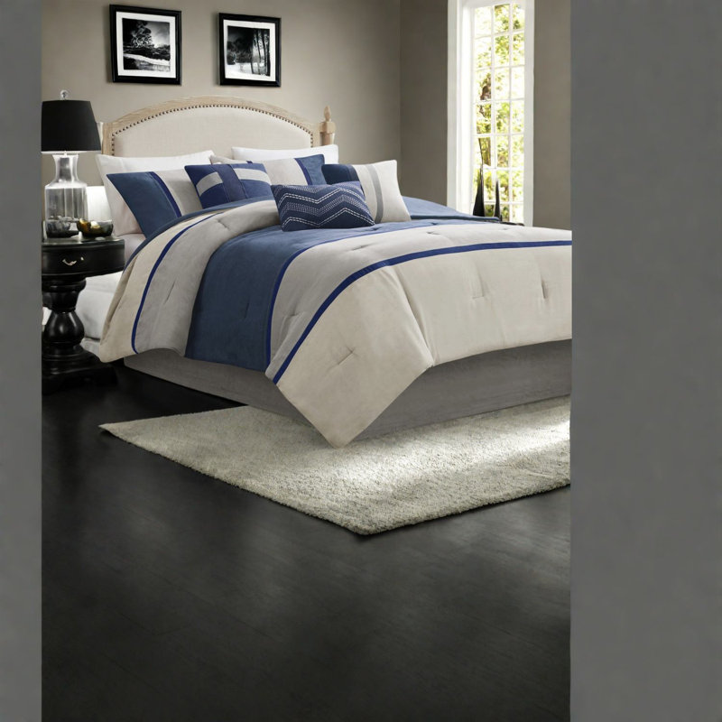 Luxurious 7 Piece Bedding Sets, Faux Suede Polyester, Cabin Style Comfort