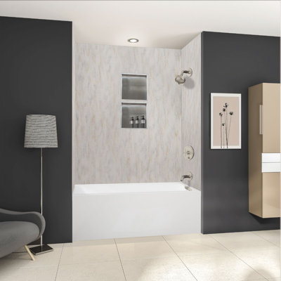Transolid Unity AFR 60-in x 30-in x 22-in Alcove Acrylic Bathtub Kit, White