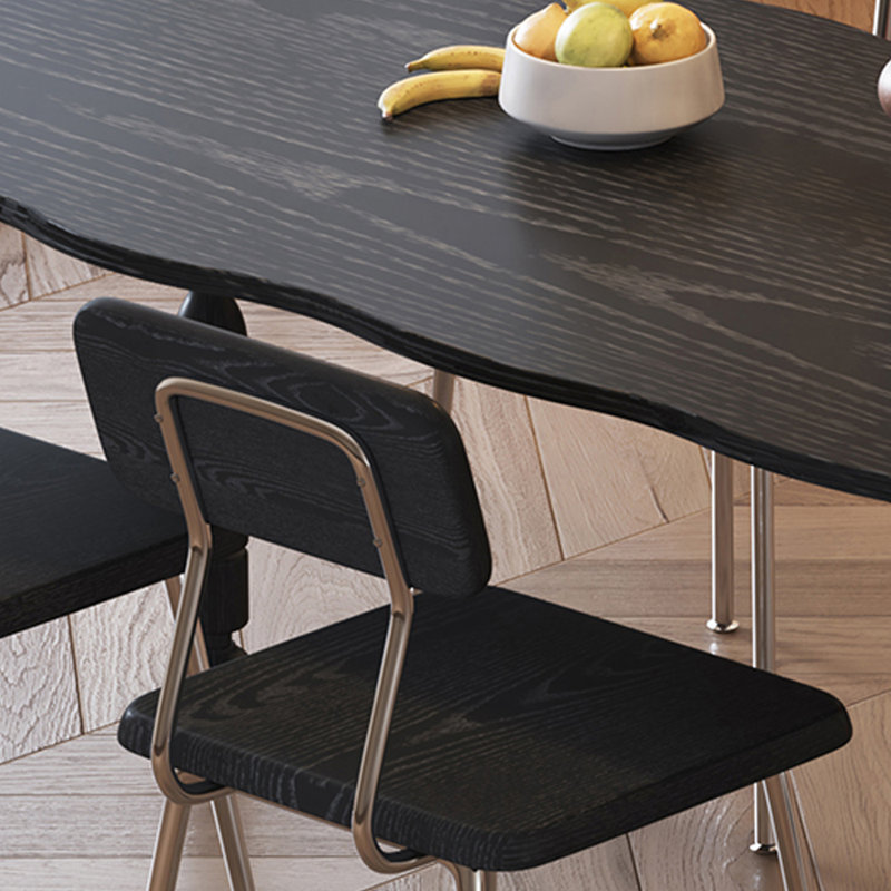 Ensemble de table de salle à manger Exquis, H 29,52 po x L 55,11 po x l 31,49 po, Noir, noir, noir, noir