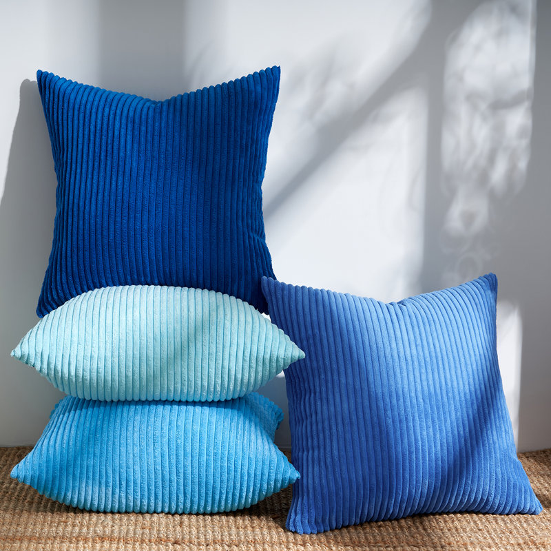 Corduroy Striped Corduroy Pillow Cover Square Modern Gradient Pillow Cases for Sofa,  Decorative Cushion Cover, 18"H x 18"W