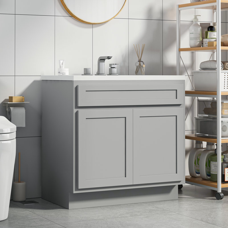 Gray Birchwood 30'' Single Freestanding Bathroom Vanity