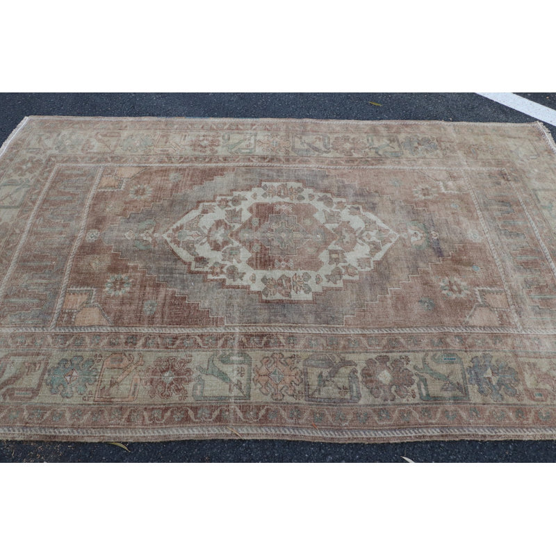 Grand tapis turc Oushak rétro idéal pour rafraîchir votre salon avec une touche organique antique