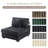 Upholstered Gray Faux Rabbit Fur Flannel Armless Chair with Pillow Back, Single Chair Module Part For Sectional Sofa-1643568152