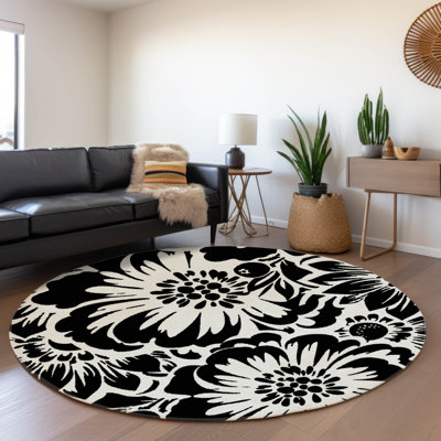 Premium Machine Washable Cerrito AMF551 Black Rug