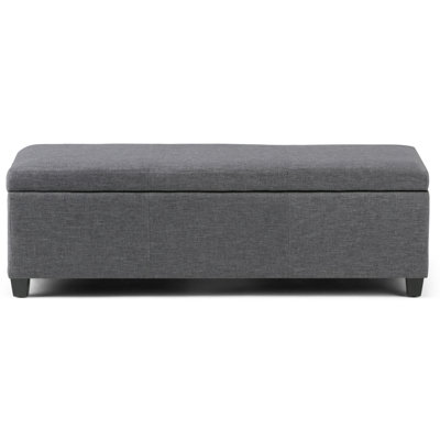 Avalon 48"W Upholstered Storage Ottoman Bench with Large Interior Storage