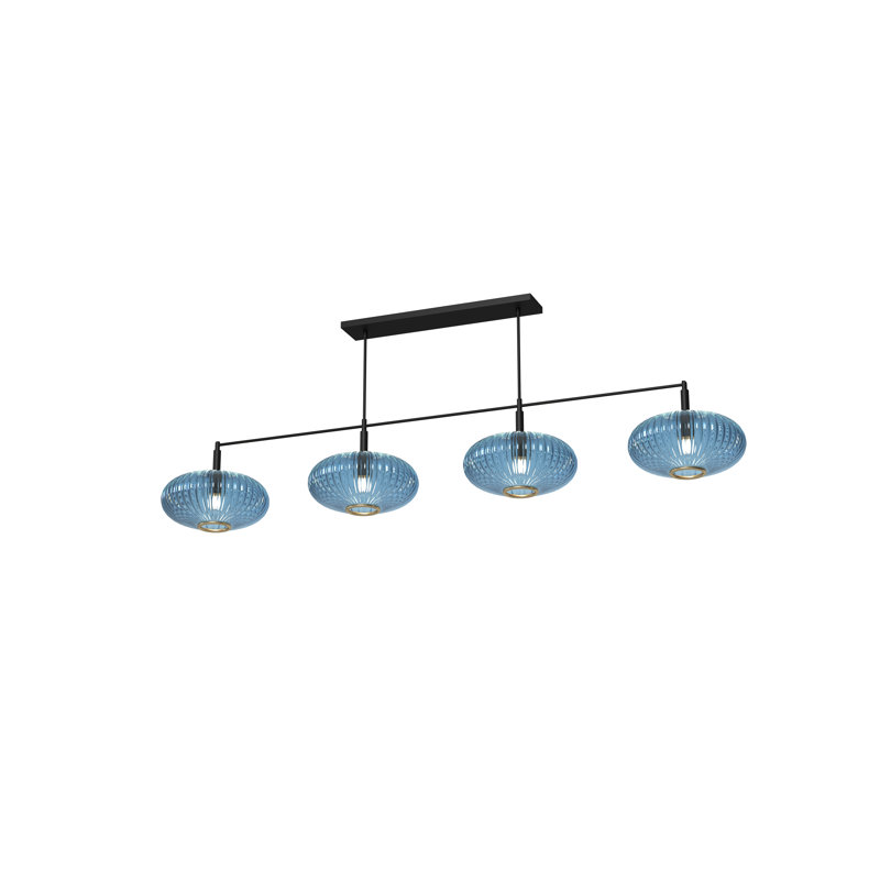 Luminaire pour table de billard 66 po Prohibition, Bleu, Noir, noir, noir, noir