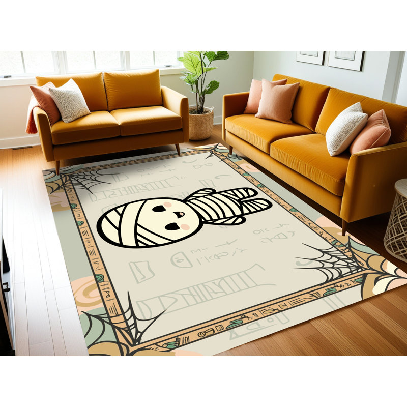 The Holiday Aisle® Washable Halloween Fall Season Holiday Rug, Rectangle 8' x 10'