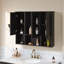 Armoire de toilette murale 35 po 2-en-1, tablettes réglables et unité de rangement à porte à fermeture en douceur-1613507208