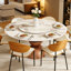 Table de salle à manger ronde Conlon avec plateau tournant-1854513546-1854513547