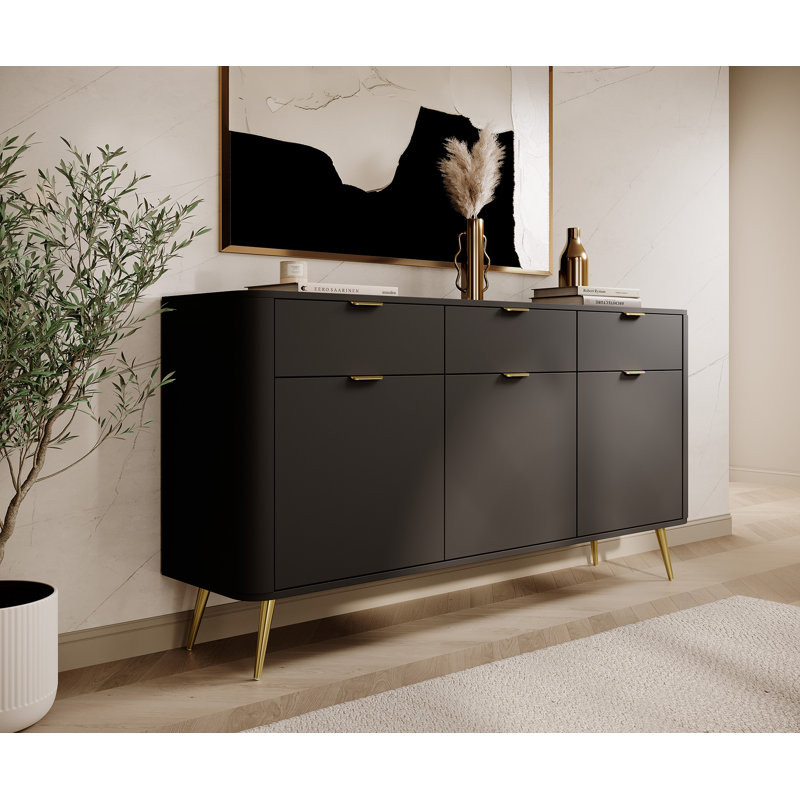 Oval 163.5cm Sideboard, Black