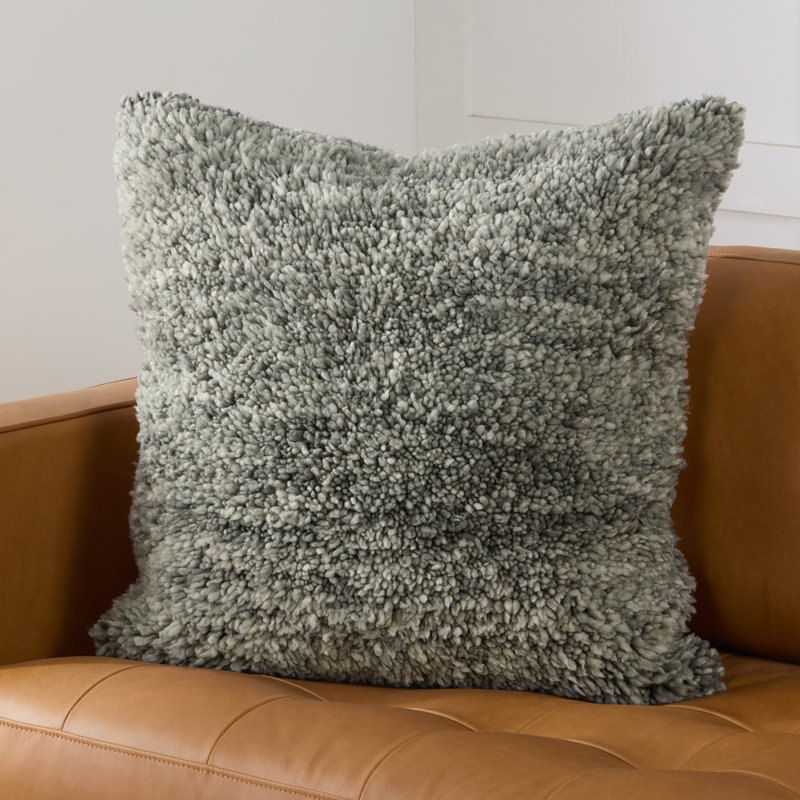 Coussin Bacci, Polyester, Gris, Carré 24 po
