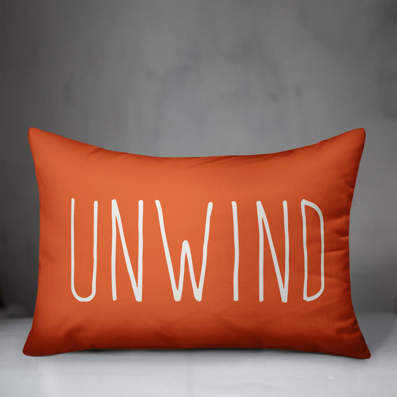 Yes! Textual Outdoor Reversible Throw Pillow, Orange