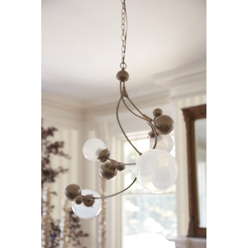 Sprig 4 - Light Unique/Statement Geometric Chandelier, Water, Oil Rubbed Bronze