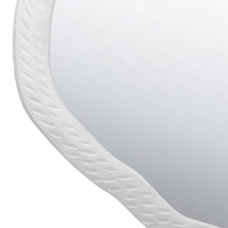 Cadence Wavy Metal Mirror, Plaster White