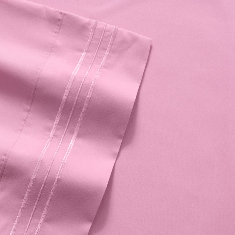 Luxurious Classic Soft Solid 1800 Series Microfiber Sheet Set, Various Colors and Sizes, Pink, Queen