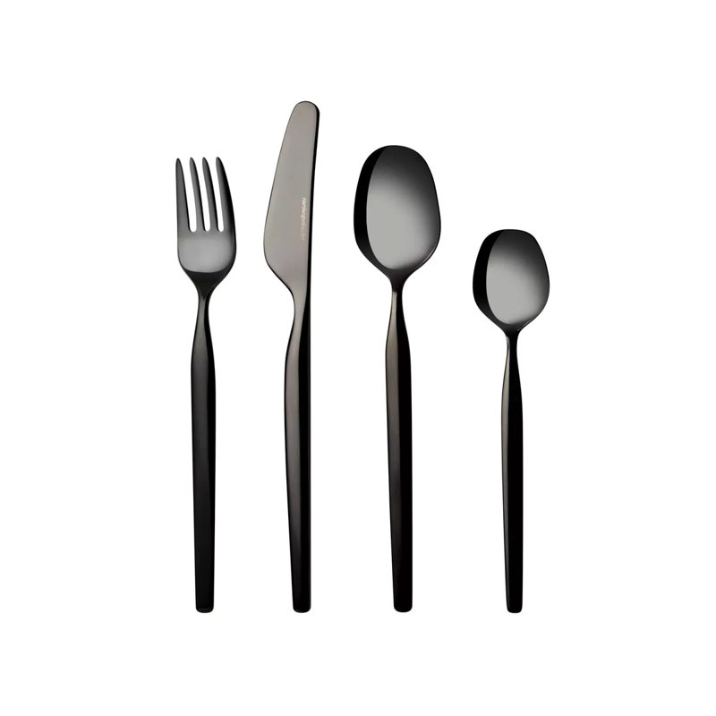 4-tlg. Besteckset aus 18/10 Edelstahl, Black