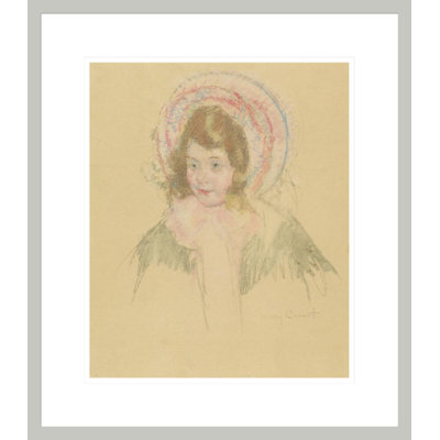 Sara portant un bonnet et un manteau par Mary Cassatt - Impression sur toile