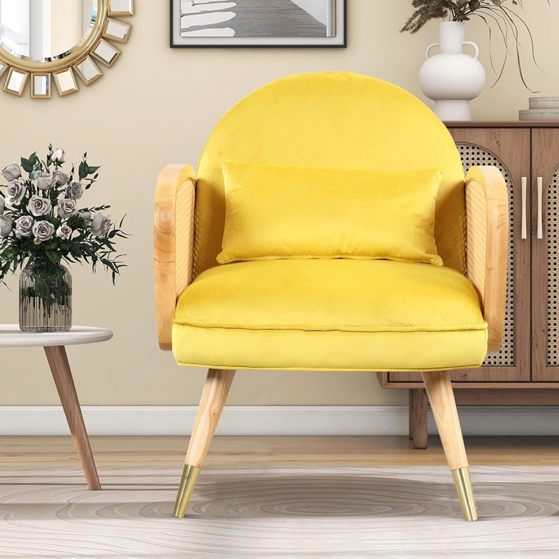 Fauteuil rembourré en mousse, Jaune
