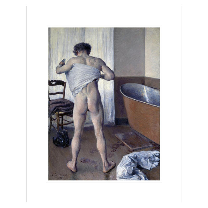 «Man at His Bath» par Gustave Caillebotte - Reproduction giclée encadrée, H 21,75 po x l 17,39 po