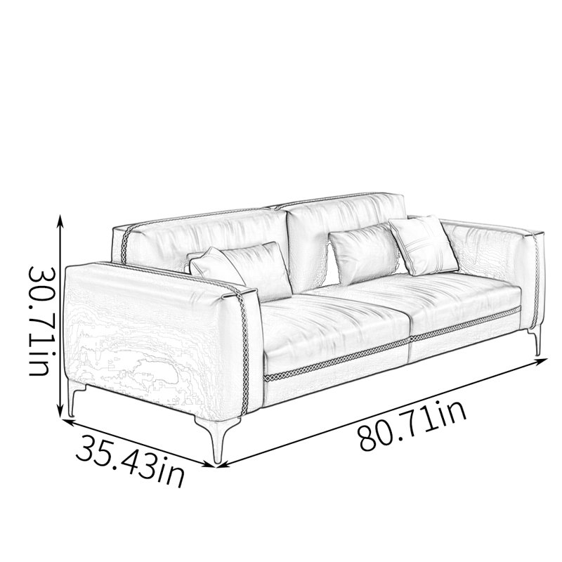Emilsy, 30.71" H x 80.71" W x 35.43" D