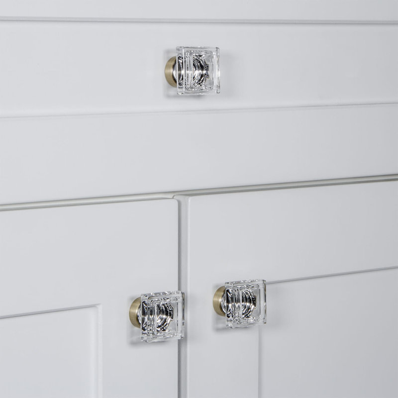 Carré Square Cabinet Knob, Vintage Brass