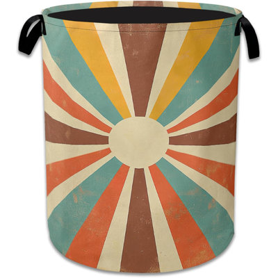 Vintage Sun Laundry Hamper With Handle,Foldable Oxford Cloth Sunrise Sunset Laundry Basket Clothes Storage Basket For Laundry Room/Bedroom/Bathroom