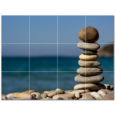 Rocks Photo 12'' x 12'' Satin Ceramic Decorative Mural