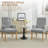 Tufted Upholstered High Back Dining Armchair, Linen-1544929032